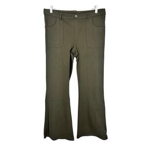 Halara Flare Pullon Dark Green 4 Way Stretch Trousers  XL NWT Athleisure Travel